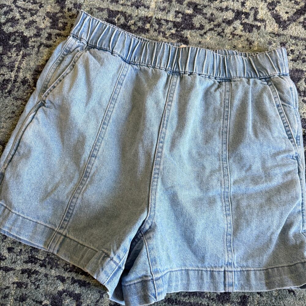 Madewell Denim Easy Pull-On Shorts in Rathmore Wash Preppy Summer Sz XS Pockets - Picture 5 of 11